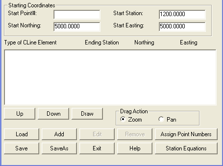Starting Input Centerline