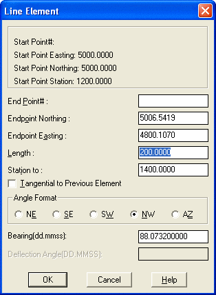 Line Element Dialog