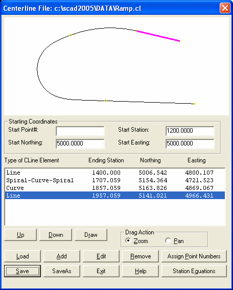 Centerline Summary Dialog