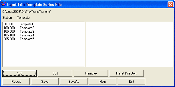 Template Series Dialog