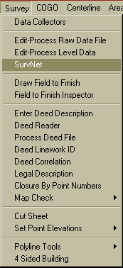SurvNet Menu Option